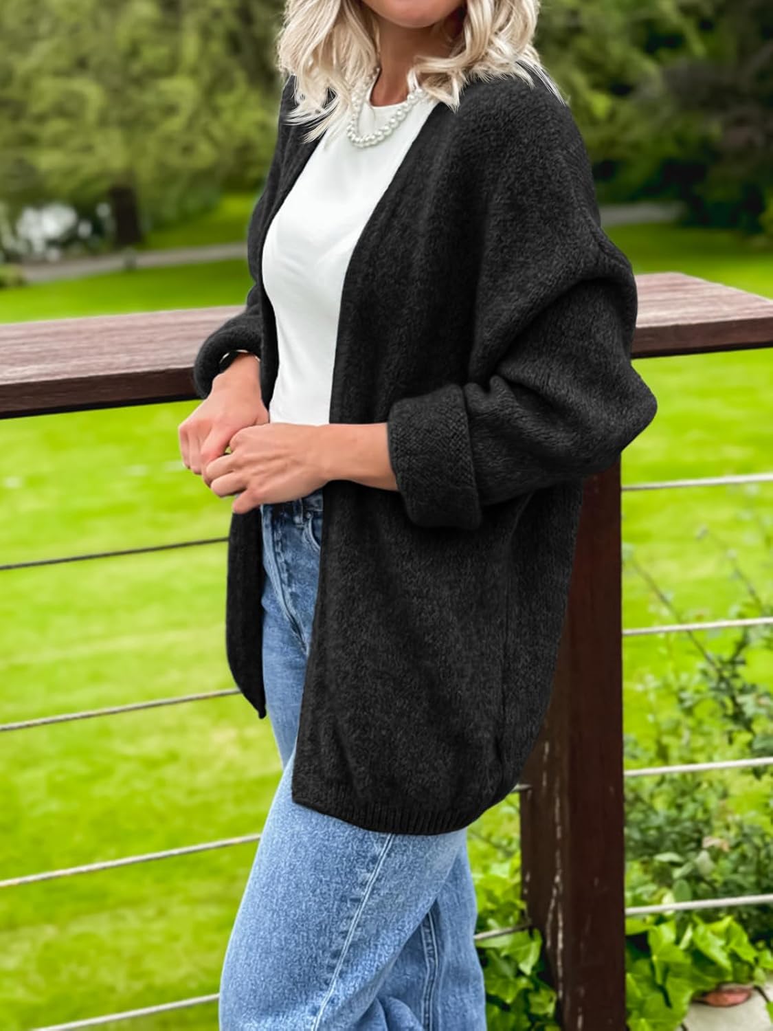 Saodimallsu Womens Fall Open Front Cardigan Sweaters Long Sleeve Soft Slouchy Cozy Knit Casual Loose Sweater Coats - Image 4