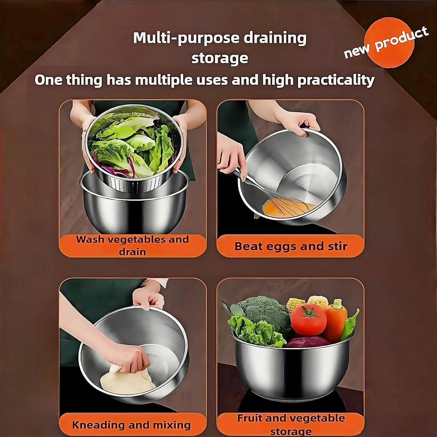 Générique Essoreuse à Salade INOX 6L – Essoreuse de Légumes, Lave-Fruits & Déshydrateur de Laitue, Meilleur Choix Manuel BPA-Free pour Cuisine Maison ou Commerciale,Stainless Steel 6L