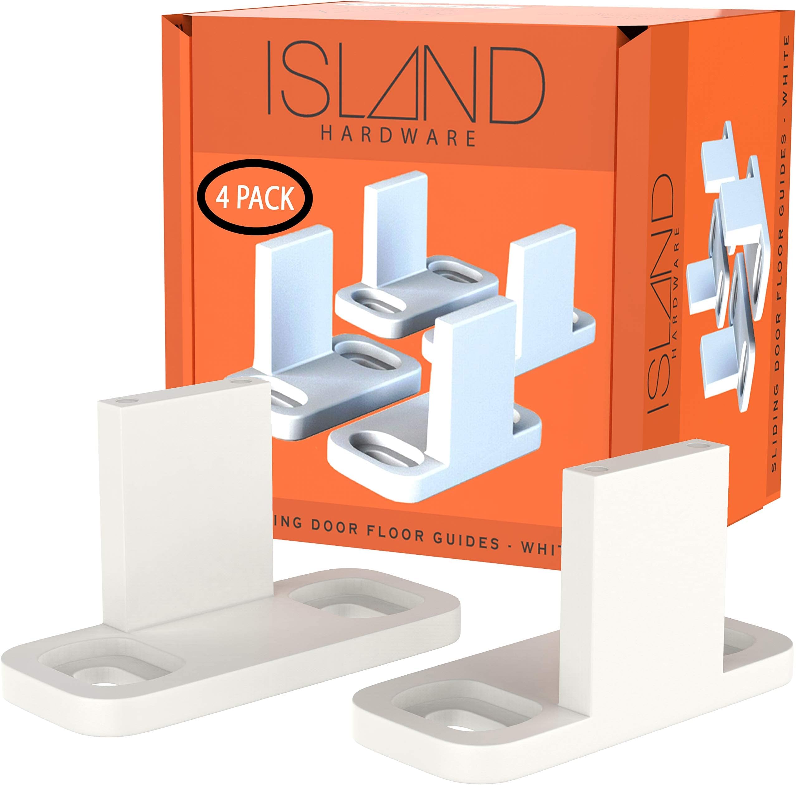 Island Hardware Pocket Door Guide (4 Pack) White Sliding