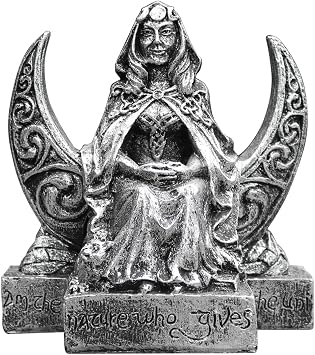 Dryad Design 5" Moon Goddess Statue - Wiccan Pagan Figurine Silver Finish