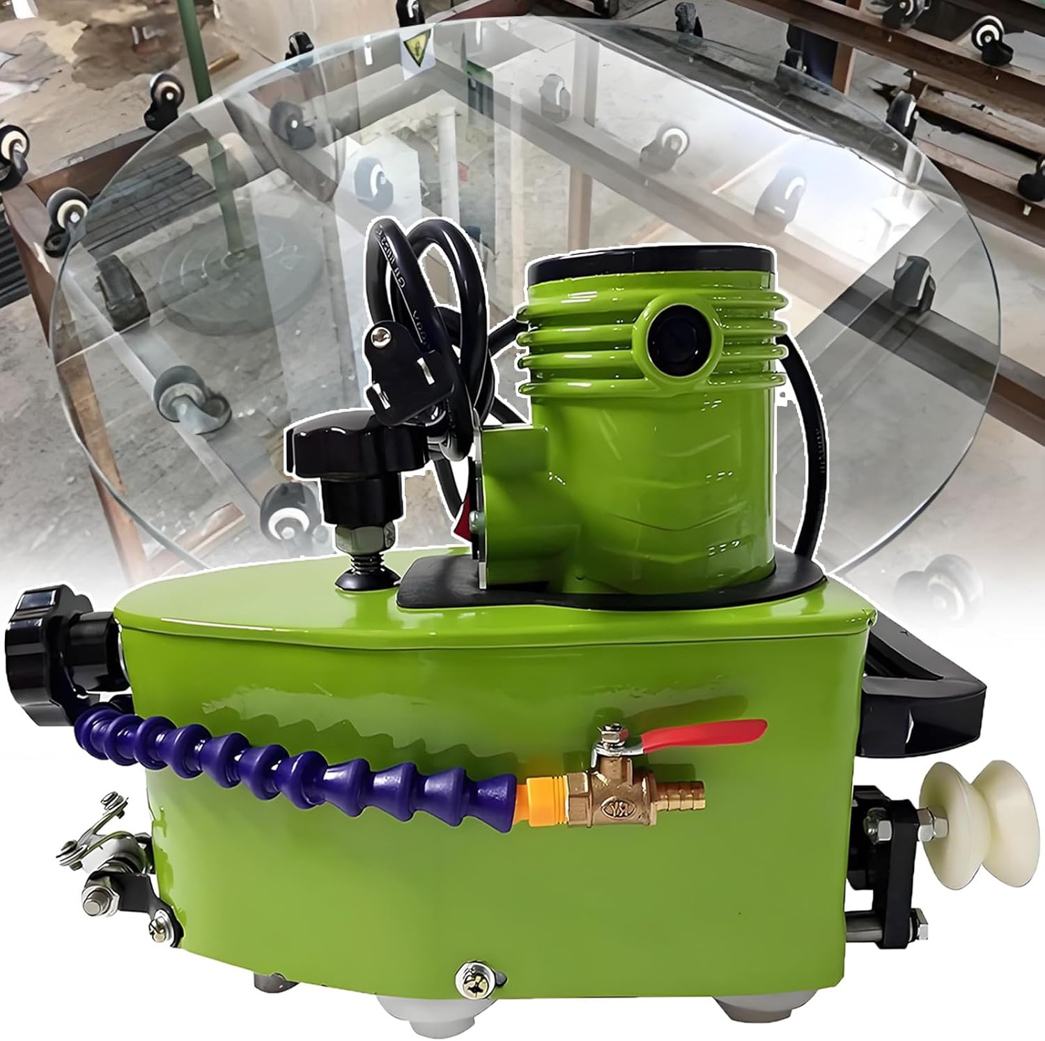 800w Multifunctional Electric Small Glass Edger,Diamond Grinding Wheels for Straight/Round Edge, for Glass Stone Ceramic Electric Glass Edge Polishing Machine 10mm