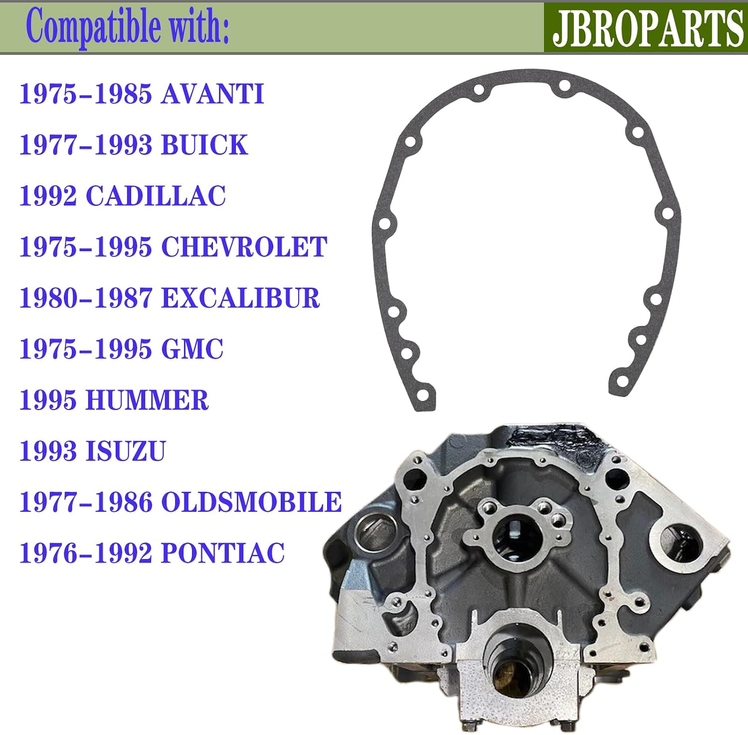TCS45121 Engine Timing Cover Gasket Set for Chevrolet C1500 GMC C1500 Small Block Chevy 5.0L 5.7L V8 4.3L V6 SBC 350 305 262