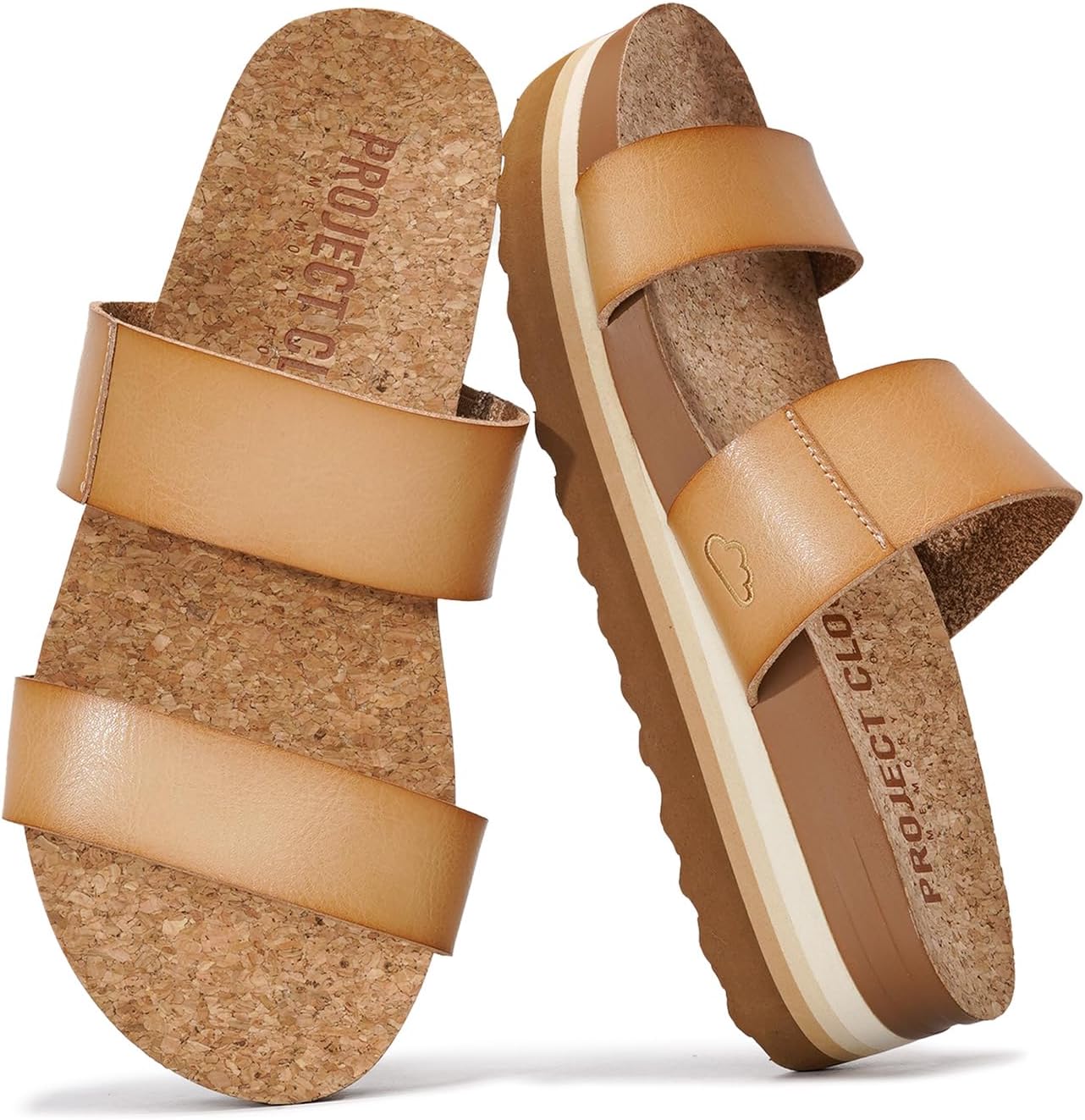Comfortable platform sandals with memory foam insole for women.