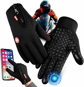 Luva Térmica Resistente à Água Touch Screen – Antifrio para Motociclista, Bike e Motoboy com Proteção e Conforto, Preta