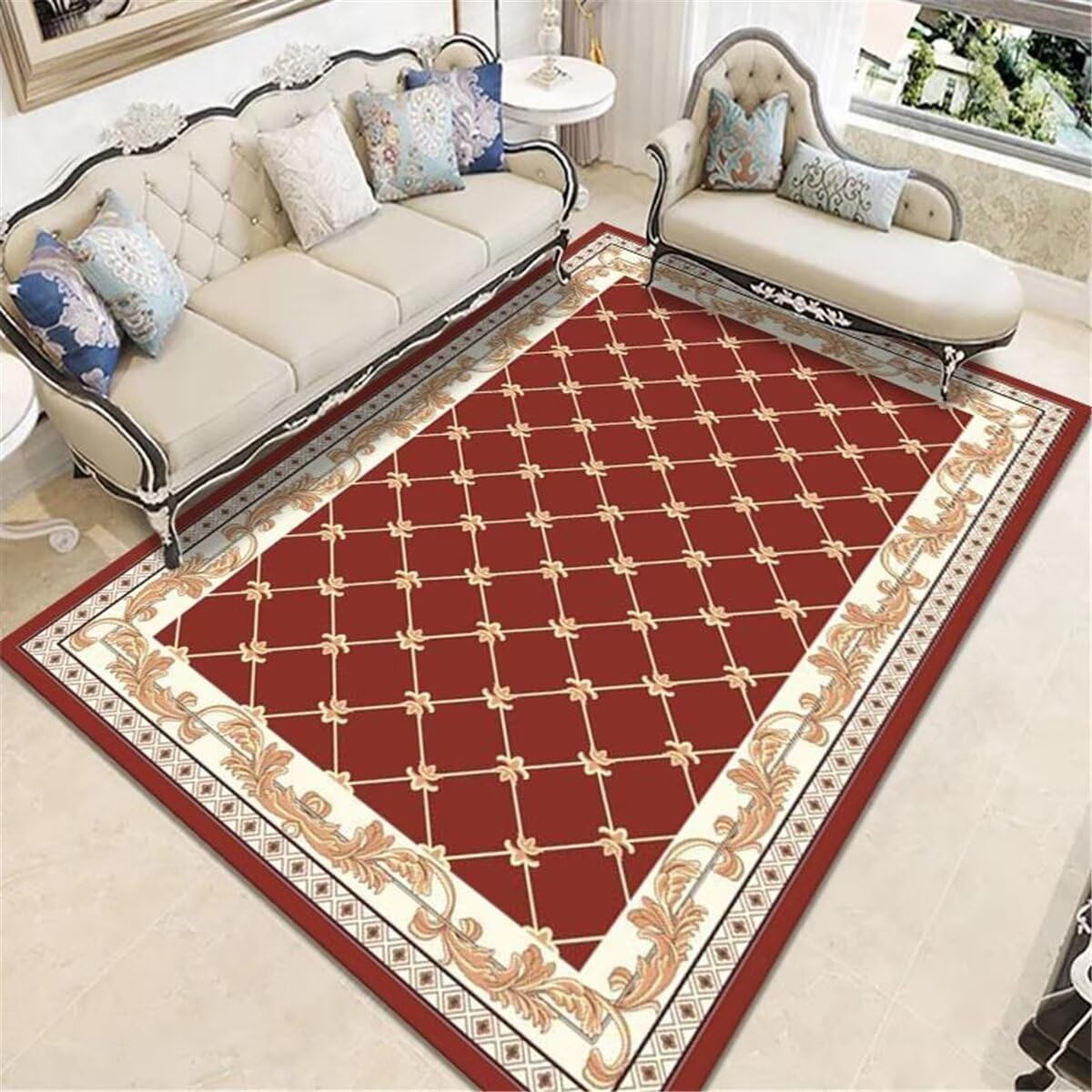 Tapis de sol bébé résistant aux chocs et à l'usure salon rouge 200x260cm