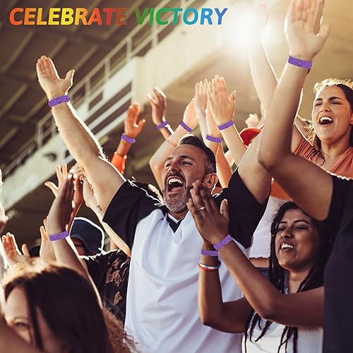 Miniatura 4 de 600 pulseras de cara sonriente para eventos, pulseras de papel de entrada impermeables en 6 colores para conciertos de música