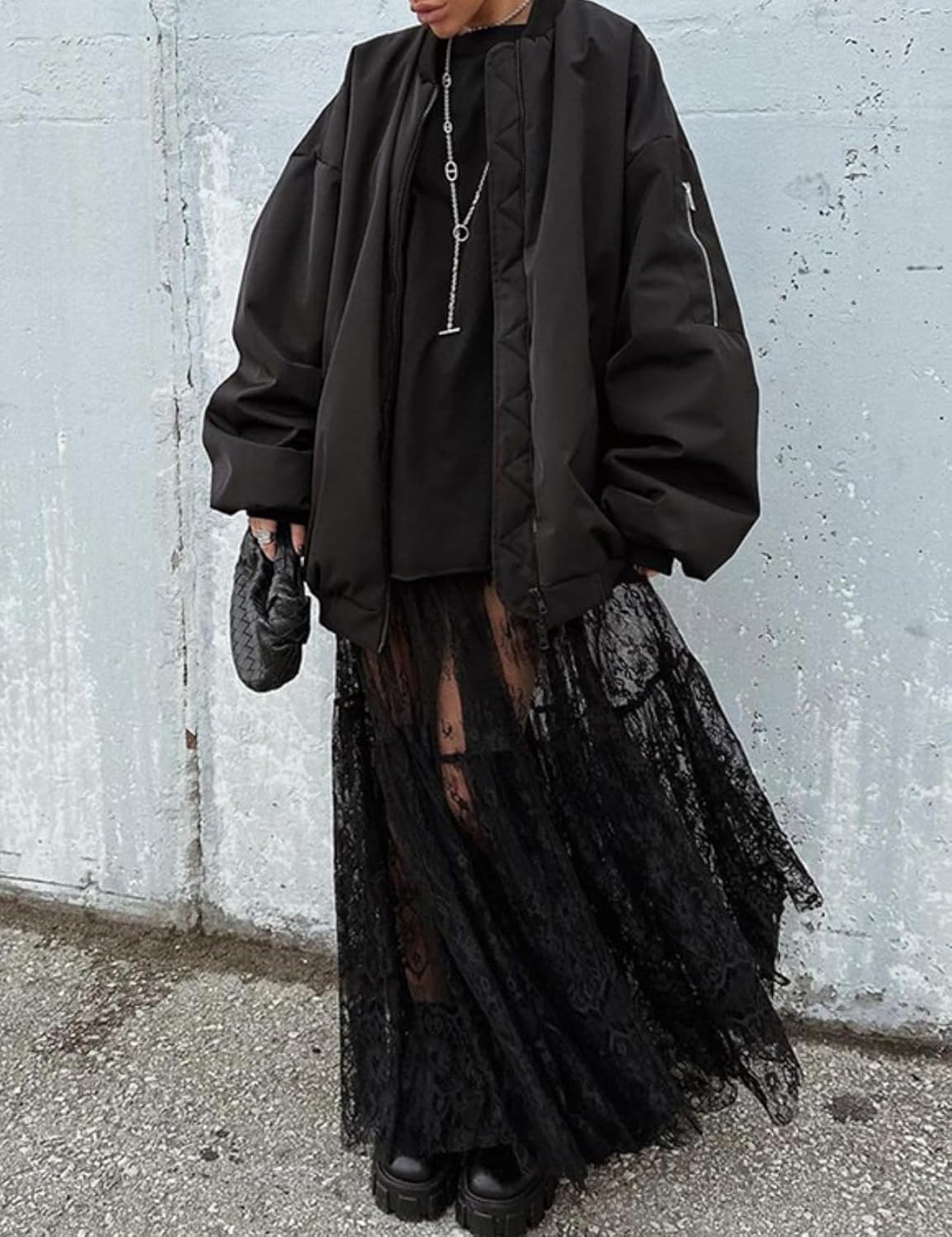 Perbai Women's Sexy Sheer Lace Skirt High Waisted Floral Embroidered Ruffled A Line Long Maxi Beach Skirts - Image 3