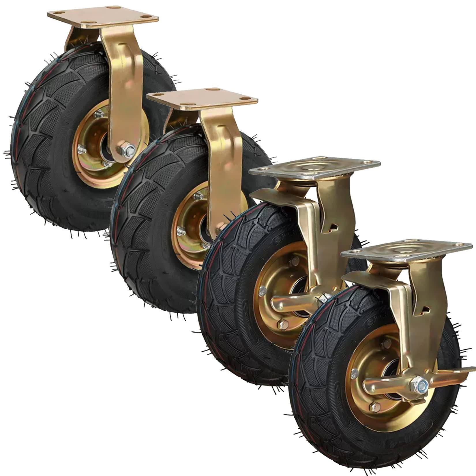 Roulettes pour meubles et chariots de garage pivotantes de 20,3 et 25,4 cm