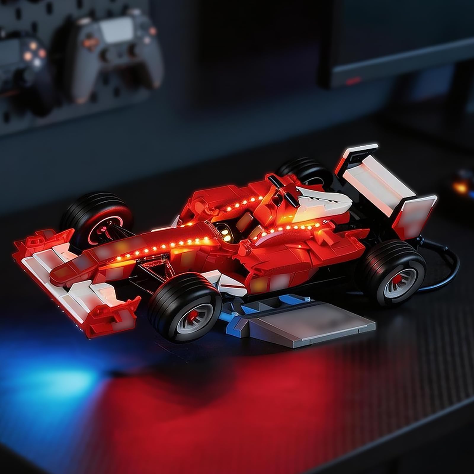 YEABRICKS LED Light for Lego-11375 Icons Ferrari F2004 & Michael Schumacher Building Blocks Model (Building Set NOT Included)