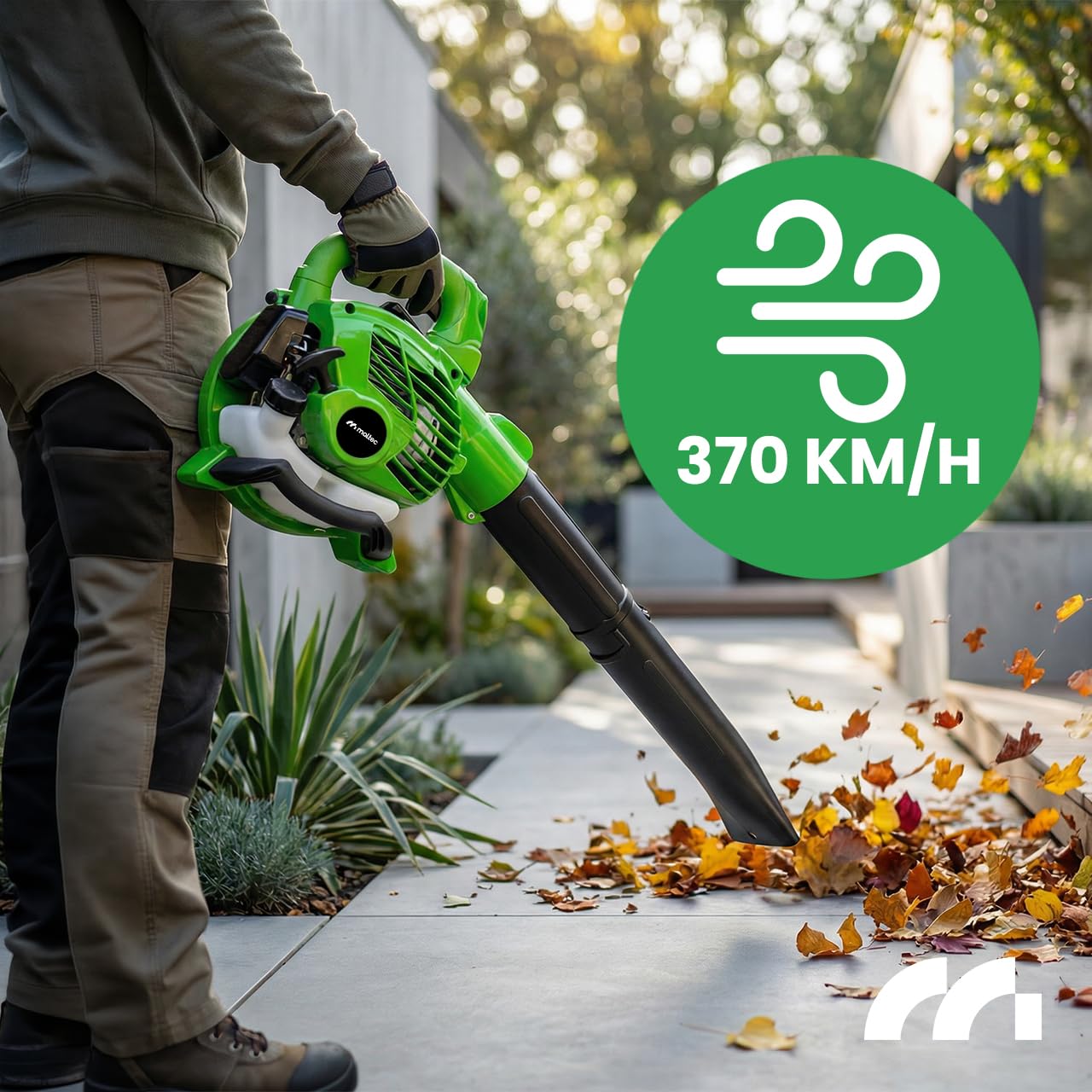 Benzin Laubsauger Laubbläser Gartenstaubsauger mit Häcksler MalTec MasterBlow7500W Motor 2-Takt 26cc Staubsauger Schredder