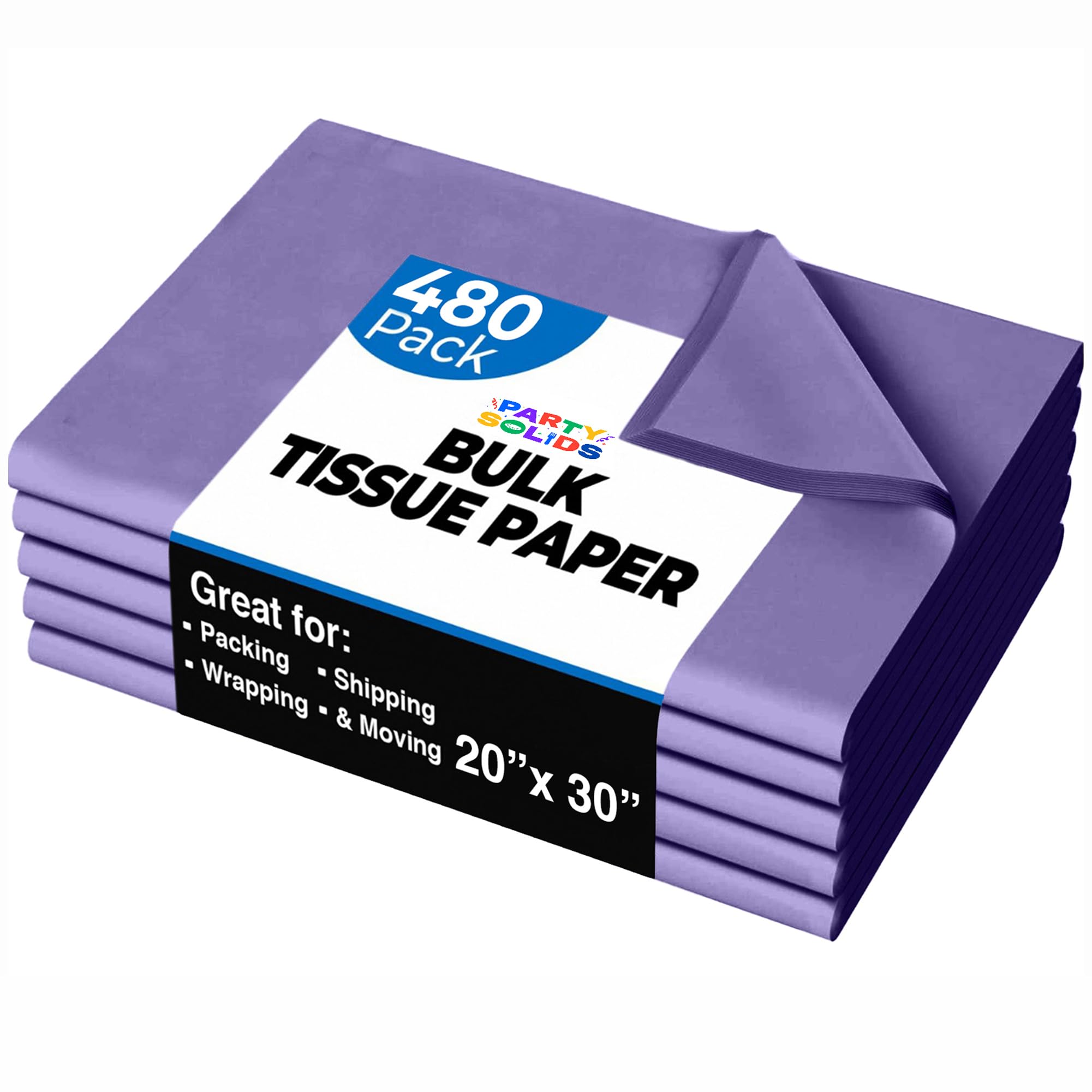 Party Solids Purple Tissue Paper for Gift Bags 20" X 30" 480 Sheets