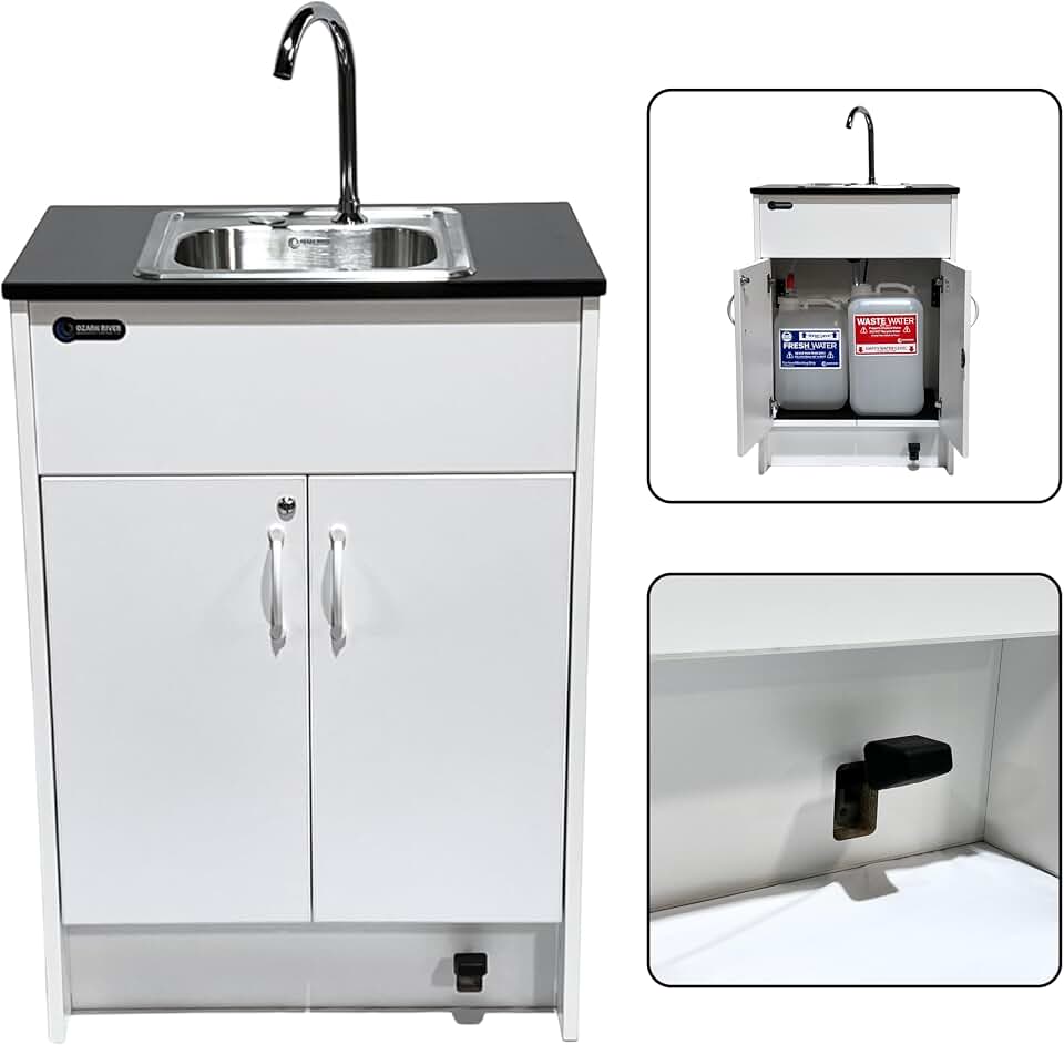 Ozark River Foot Pump Portable Sink, Off Grid No Plumbing Hand Wash Station