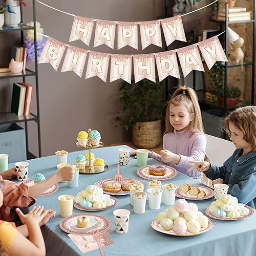 Miniatura 5 de Juego de 24 platos y servilletas, tenedores, suministros de fiesta para cumpleaños de 7 años, regalos desechables para fiestas de cumpleaños de 7