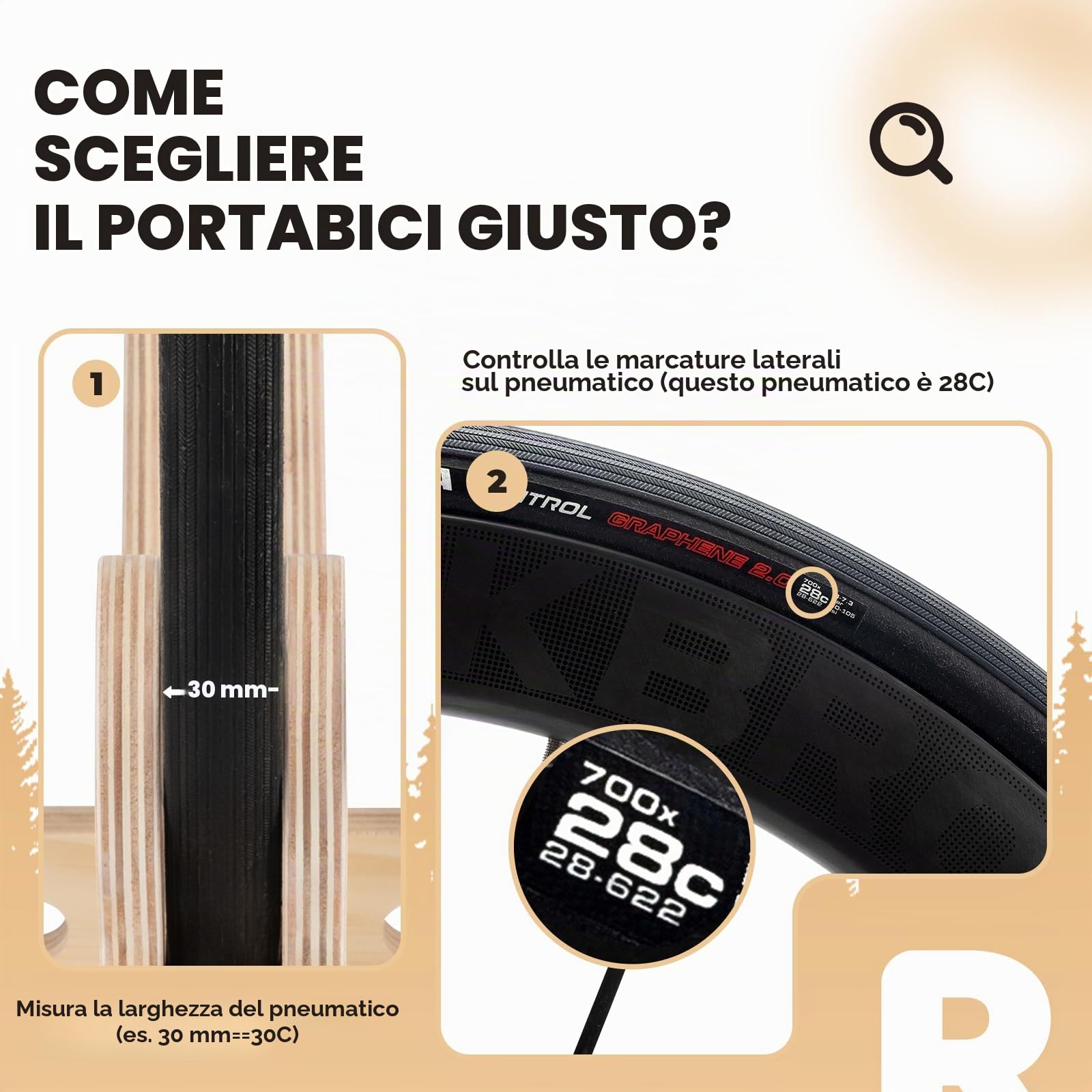 ROCKBROS Parcheggio Bici, Supporto da Pavimento per Bicicletta, Rastrelliera Portabiciclette, Supporto Regolabile per Ruota, Adatto per Biciclette da Strada, Pneumatici 26-80 mm 700C