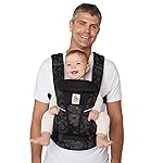 Ergobaby All Carry Positions Breathable Mesh Baby Carrier Newborn to Toddler with Enhanced Lumbar Support & Airflow (7-45 Lb), Omni Breeze, Onyx Blooms