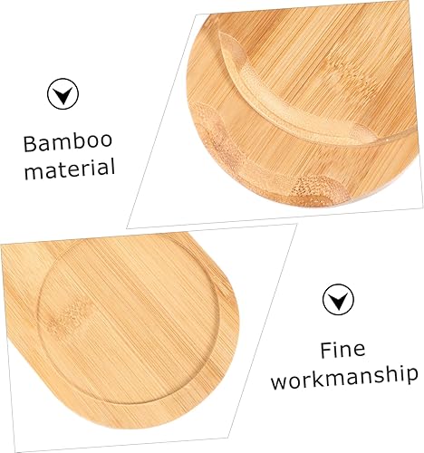 Miniatura 9 de TIDTALEO Tarro de condimento para tarro, bandeja de madera, bandeja decorativa para servir, taza redonda, posavasos para adornos, bandeja de mesa de