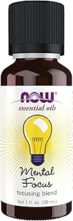 NOW Essential Oils, Mental Focus Oil Blend, Centering Aromatherapy Scent, Blend of Pure Essential Oils, Vegan, Child Resis...