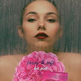 Loofah-Bath-Sponge Hot-Lacey-Mesh // 4-Sexy-Lace-Colors by Shower Bouquet / 2-Scrubs-in-1 Large Full 60g Pouf Body Luffa Loofa Loufa Puff - Exfoliate, Cleanse Skin with Luxurious Bathing Accessories