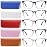 VIDEBLA 5 Pack Blue Light Blocking Reading Glasses,Spring Hinge Computer Readers for Women Men,Anti UV Ray Filter Nerd Eyeglasses(Mix-2, 1.50)