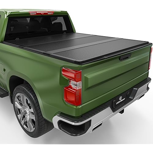 YITAMOTOR FRP Hard Tri-fold Truck Bed Tonneau Cover Compatible with 2019-2024 Chevy Silverado/GMC Sierra 1500 New Body Style 5.8 ft Bed
