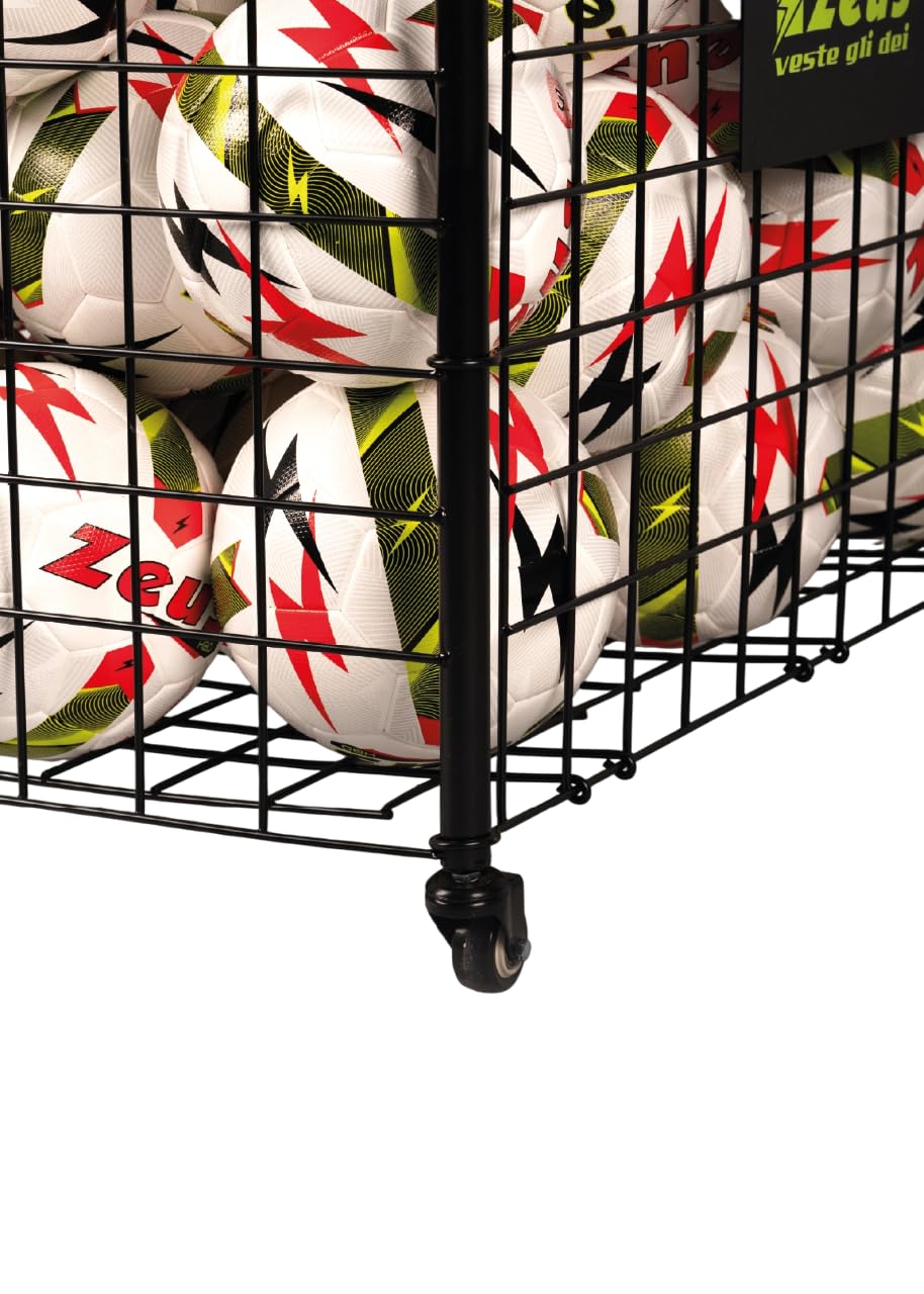 Etoile Cesto Portapalloni Ball Cart per Zeus Sport Calcio Calcetto Relax Fitness Palestra Training Allenamento Pallone Palloni Ruote Trasporto Carrello Partita Gara
