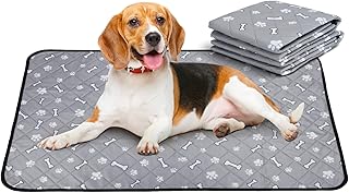 Nobleza Wiederverwendbare Welpenunterlagen, 2er Set Waschbar Haustier-Urinunterlage, 90 x 80 cm Schnell Absorbierend Trainingsunterlagen für Welpen, Alte, oder inkontinente Hunde, rutschfest