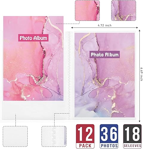 Miniatura 31 de Sinmoe 12 piezas Mini álbum de fotos 4x6 para 36 fotos, pequeño libro de fotos 4x6, libro de imágenes para graduación, boda, aniversarios