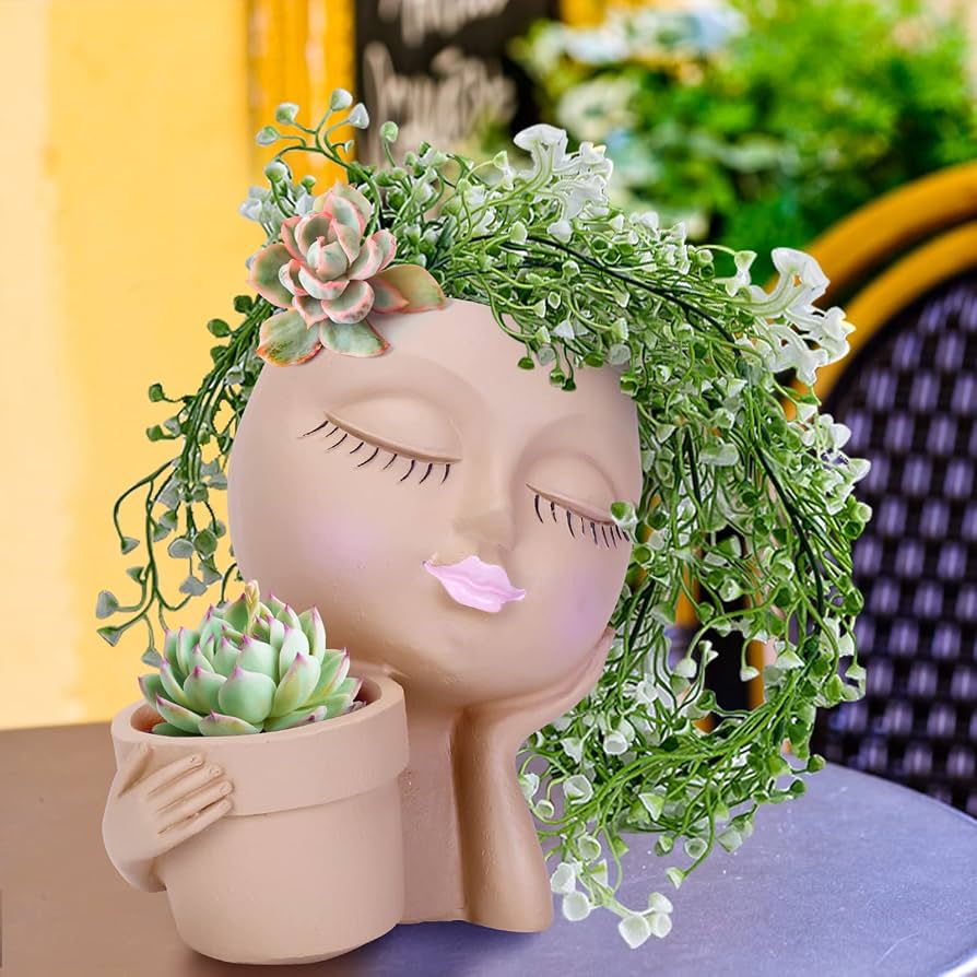 顔型　プランターセット　鉢　花瓶　多肉植物　観葉植物　おしゃれ　ガーデニング 顔型 プランターセット 鉢 花瓶 多肉植物 観葉植物 おしゃれ