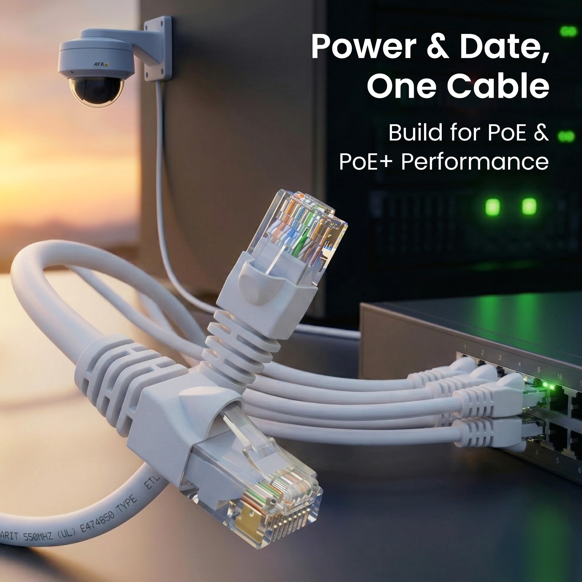 Gear It - Câble Ethernet 15 cm Environ, catégorie 6, Protection Anti-Coupure, Cordon pour réseau LAN, Noir