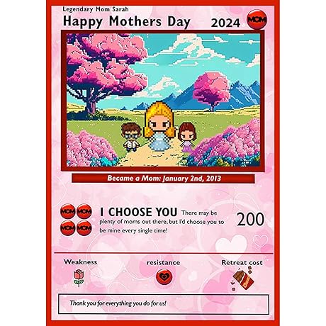 Personalized Happy Mother's Day Cards for Pokemon lover