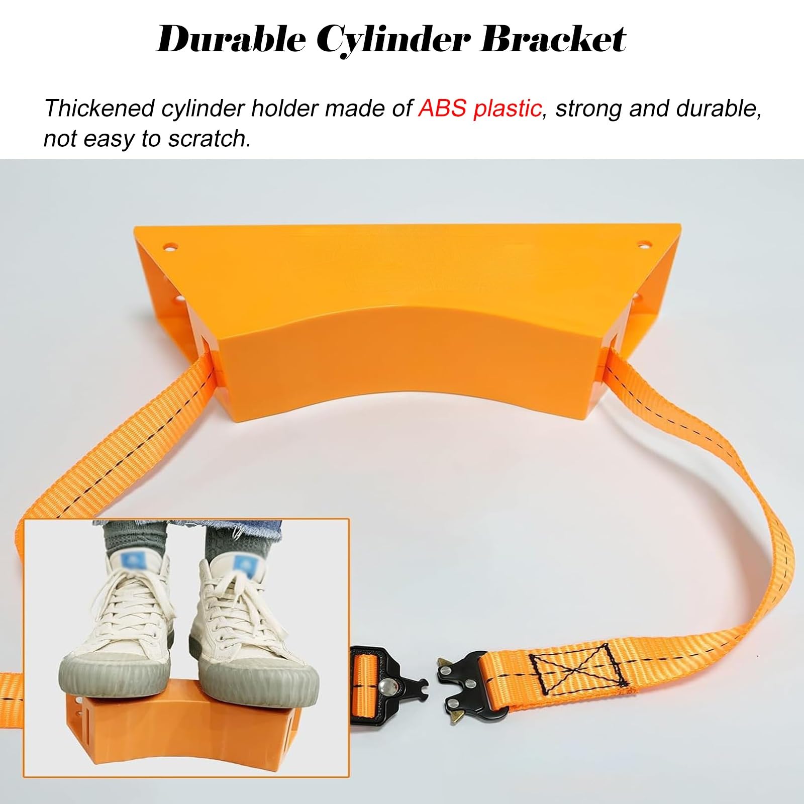 Estante para cilindro de gas ABS montado en la pared con correas de nailon de 39.4 pulgadas, multicolor