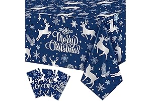 Premium Christmas Snowflake Tablecloth Set