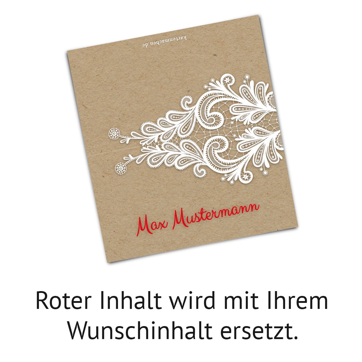 Tischkarten Hochzeit (40 Stück) Platzkarten Namenskarten - Rustikal Kraftpapier