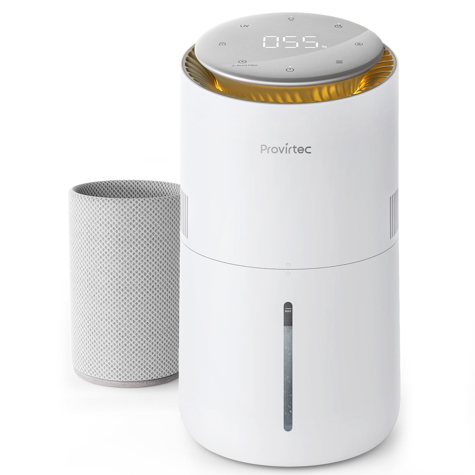 Photo 1 of **UNTESTED**
Provirtec MistFree Evaporative Humidifier for Bedroom, 3L No White Dust for Sensitive Individuals, Auto Humidity Control, Works with Tap Water, Night Light, Easy Clean Tank for Home & Small Room