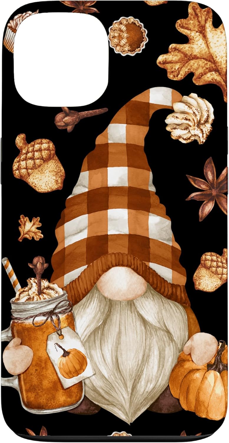 Cute Thanksgiving Pattern For Autum Gnome Love Pumpkin Spice Case for iPhone 14 Pro Max
