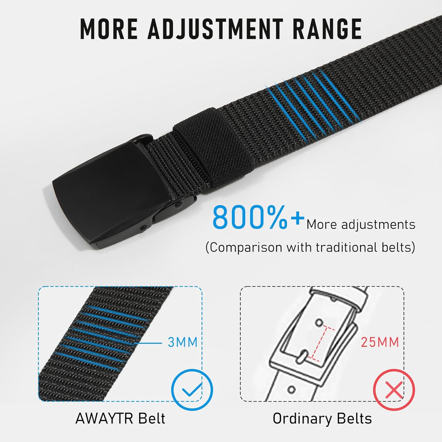AWAYTR Nylon Boys Baseball Belt - Kids Golf Belt with Metal Buckle for Softball Pants School Uniform Jeans - Image 3