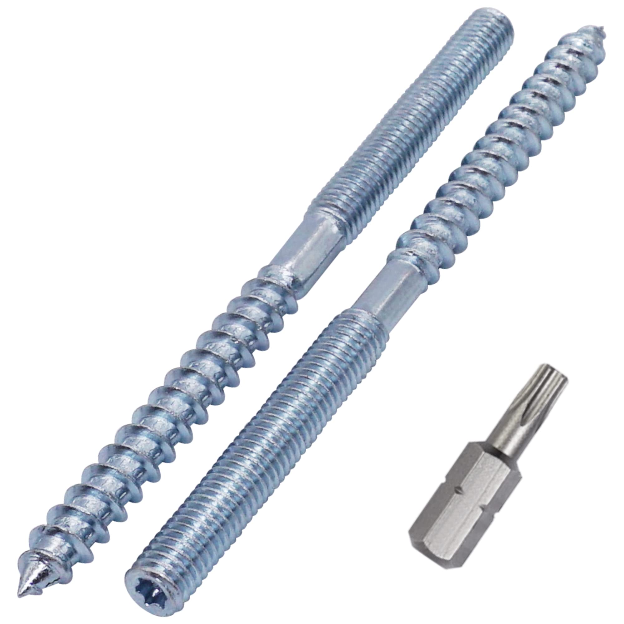 SKIR'CO (20 pcs) Hanger Bolts M8 x 120 mm, Double Ended Thread Dowel Screws, Double Headed Bolts