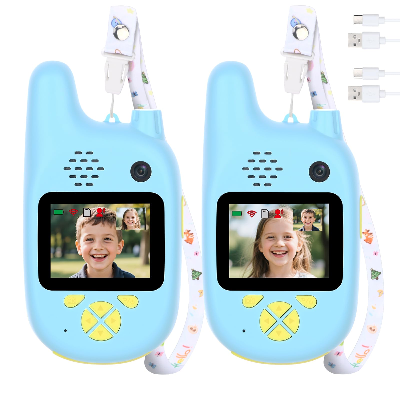 Mafiti Walkie Talkies con Videollamada para Niños (Paquete de 2), Juguetes Recargables 3-8 Años, Largo Alcance 300m, Regalo Ideal Cumpleaños, Juegos al Aire Libre (Azul y Rosa Mafiti Walkie Talkies con Videollamada para Niños (Paquete de 2), Juguetes Recargables 3-8 Años, Largo Alcance 300m, Regalo Ideal Cumpleaños, Juegos al Aire Libre (Azul y Rosa
