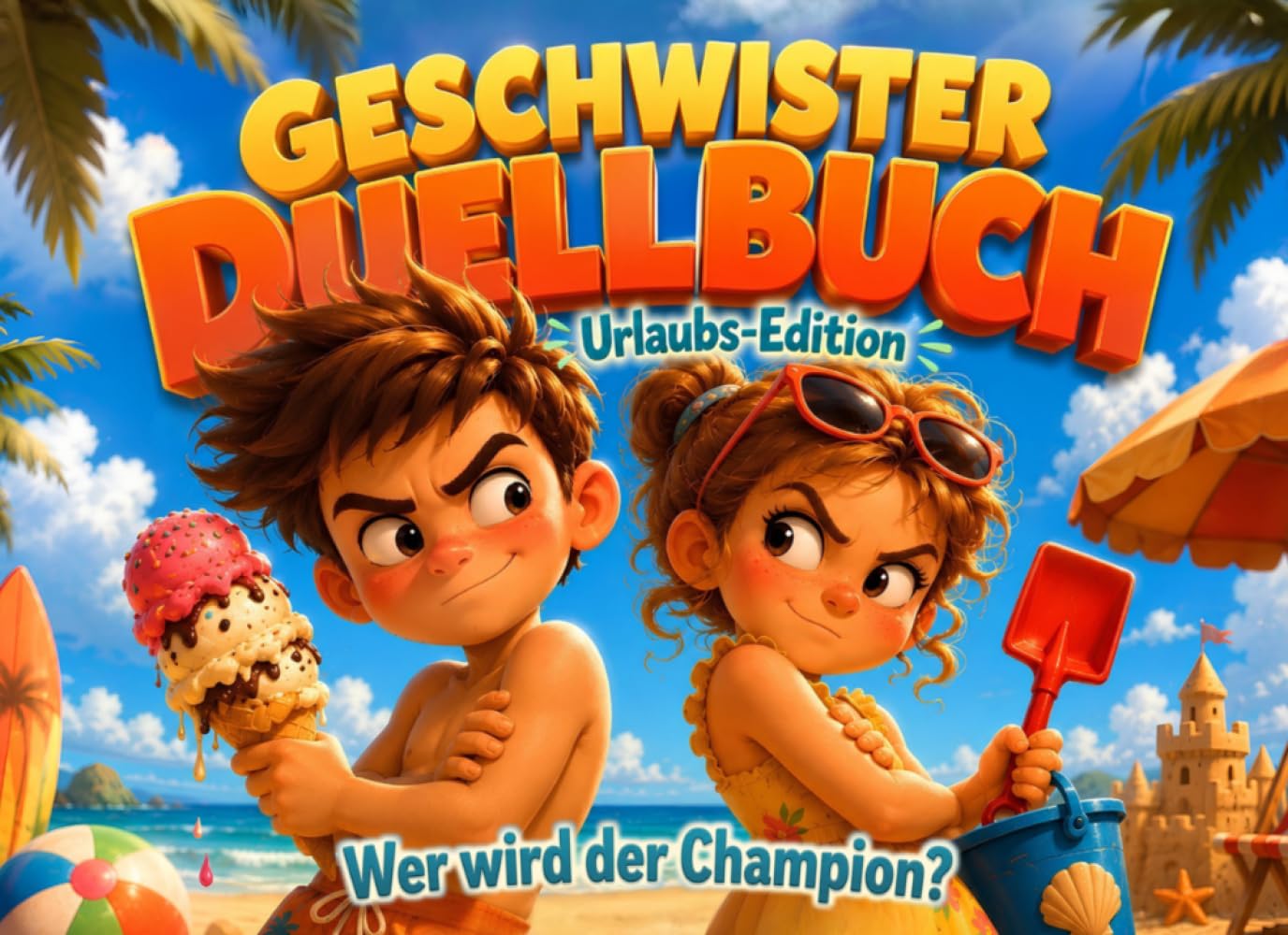 Das Geschwister-Duellbuch "Urlaubs-Edition": 24 Reisespiele für Geschwister ab 8 Jahren – 1 gegen 1 Reiseduell mit Stift & Papier | Spiele für ... Flugzeug & Urlaub | Spaß statt Bildschirmzeit