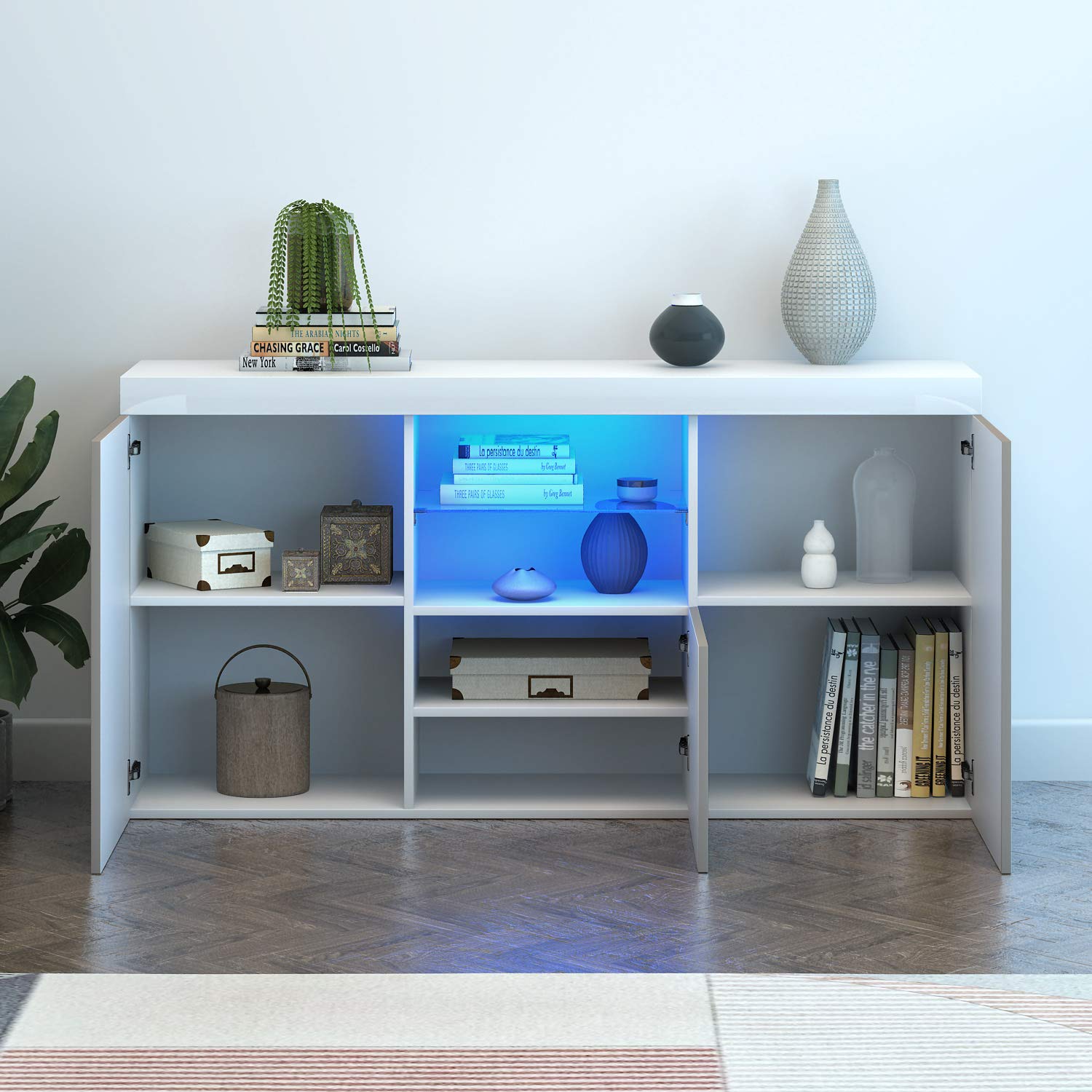 Panana Modern Hight Gloss Front Livingroom Cabinet With 3 Door | INDIA