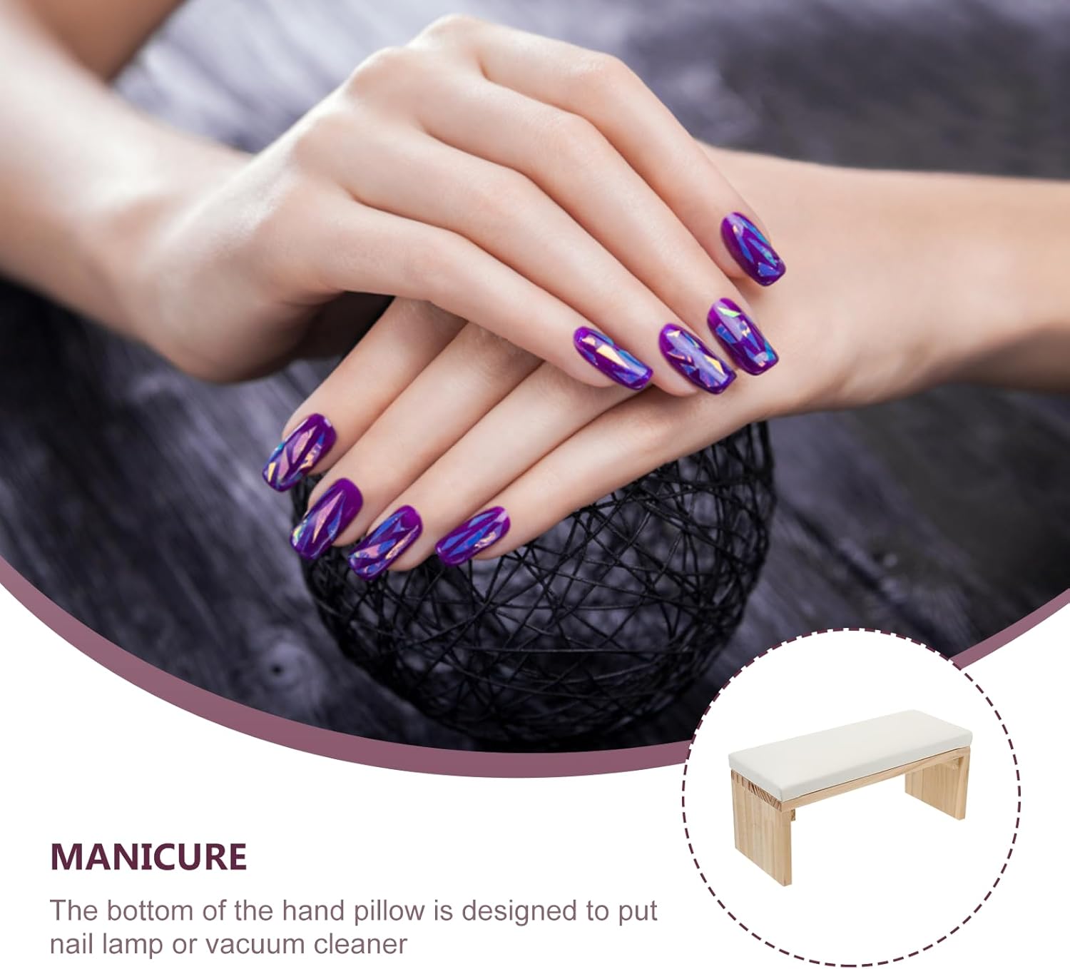 Abaodam Matte Ivory Nail Art Hand Rest Pillow for Manicure with Wrist Cushion, Soft Japanese Style Manicure Hand Cushion for Salon and Home Nail Technician Use