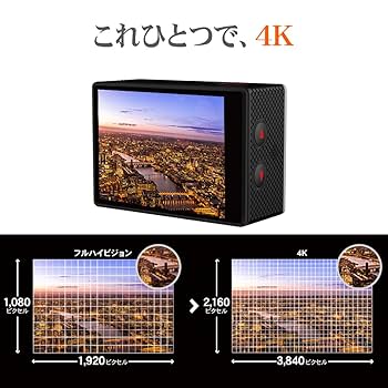 MARSHAL製 防水 ハイエンド 4K スポーツカメラ WiFi リンク機能 HDMI出力搭載 アクションカム MAL-FW 【19種類の附属 MAL-FW|アクションカメラ
