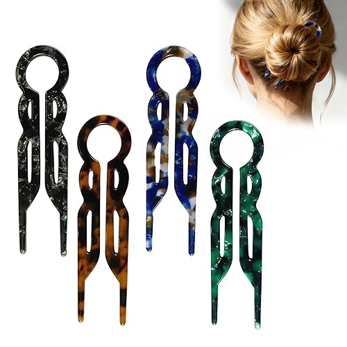 4Pcs French Hair Pins for Women, Geometric Elegant Hair Accessories, Hair Clips for Wedding Prom Valentines, Romantic Decorative Hairpins for All