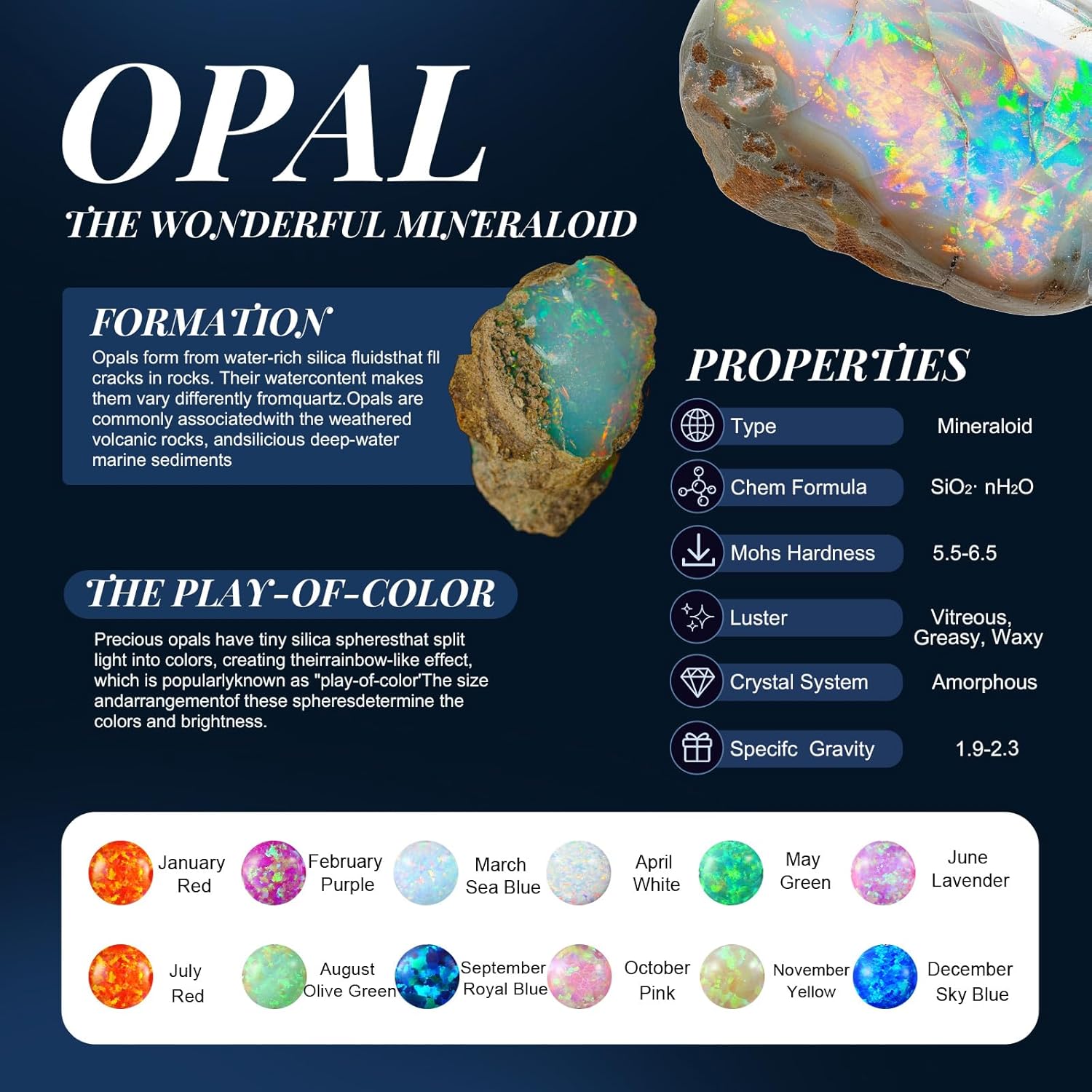 ANDSO Valentine's Day Gift Heart Birthstone Necklaces for Women, 925 Sterling Silver Gold Plating Rose Flower Opal Necklace, Ideal Anniversary Birthday Jewelry Gifts for Mom Wife Girlfriend Her - Image 7