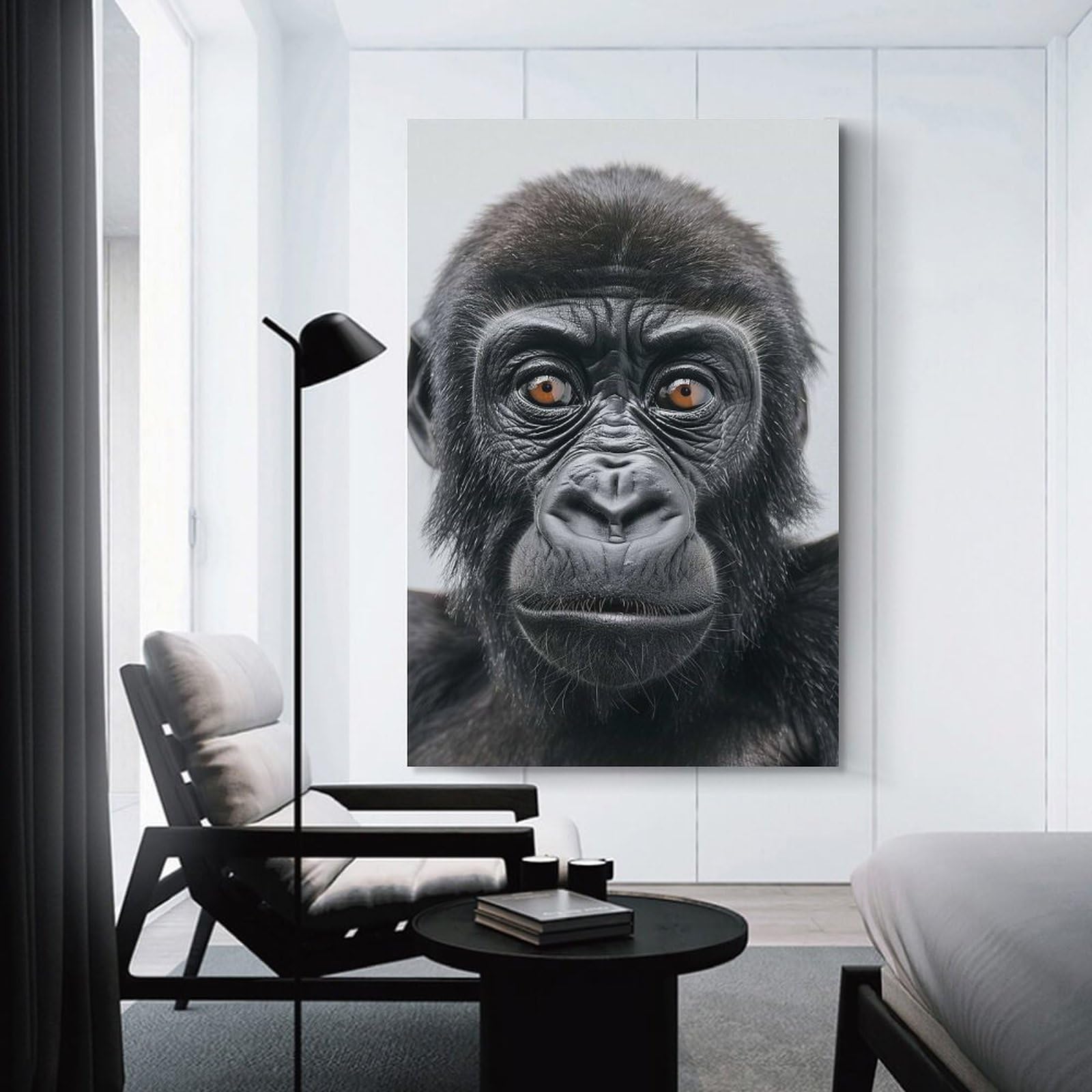 Junmoney Canvas Wall Art Gorilla Face, 20x30inch(50x75cm), for Living Room, Lounge Or Sitting Room, Canvas Styling for A Polished Room Look