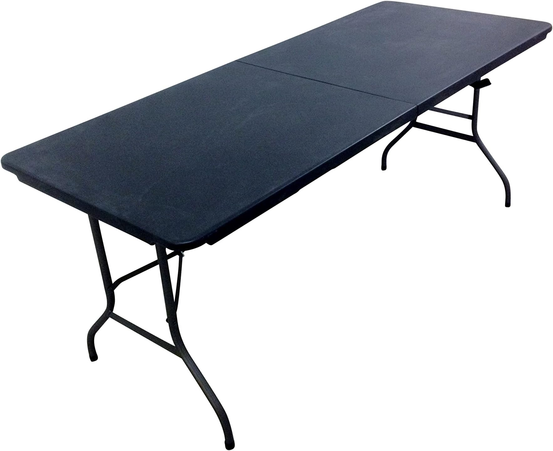 6Ft Black Folding Folds In Half Strong Trestle Table With Handle For Camping Catering Bbq Garden Picnic Tradeshows Events Markets