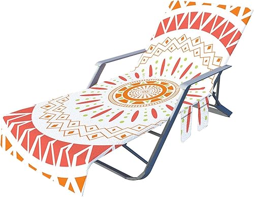 Funda para silla de playa, de microfibra, para piscina, para tomar el sol, para patio al aire libre y reclinables, funda para tumbona con bolsillos