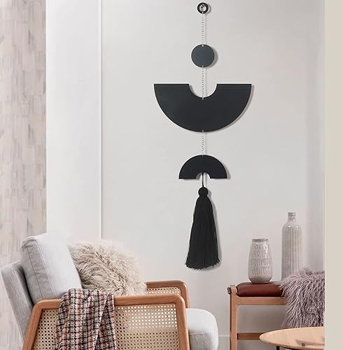 Vista 9 de IOWER Decoración bohemia de macramé para colgar en la pared, arte bohemio para pared de dormitorio, decoración de baño, cocina, borla, hogar, pared