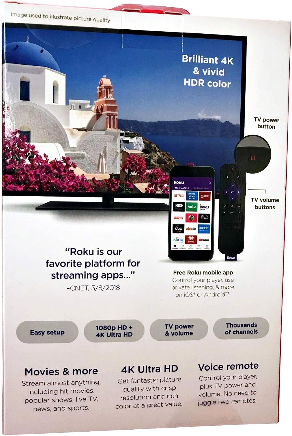 Roku Premiere+ 4K HDR Streaming Player (Renewed)