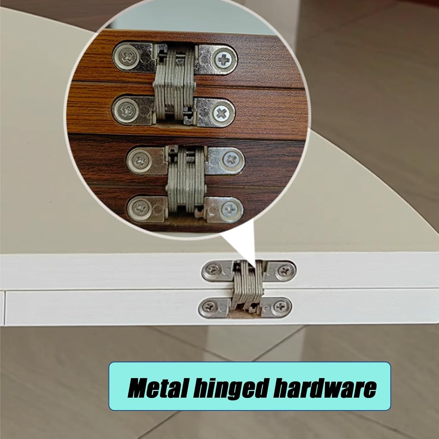 Large Round Foldable Table Top, 2-fold Foldable Round Table Top with Connectors, No Legs Temporary Tabletop, Easy to Storedate More Guests(White,70cm/27.5in)